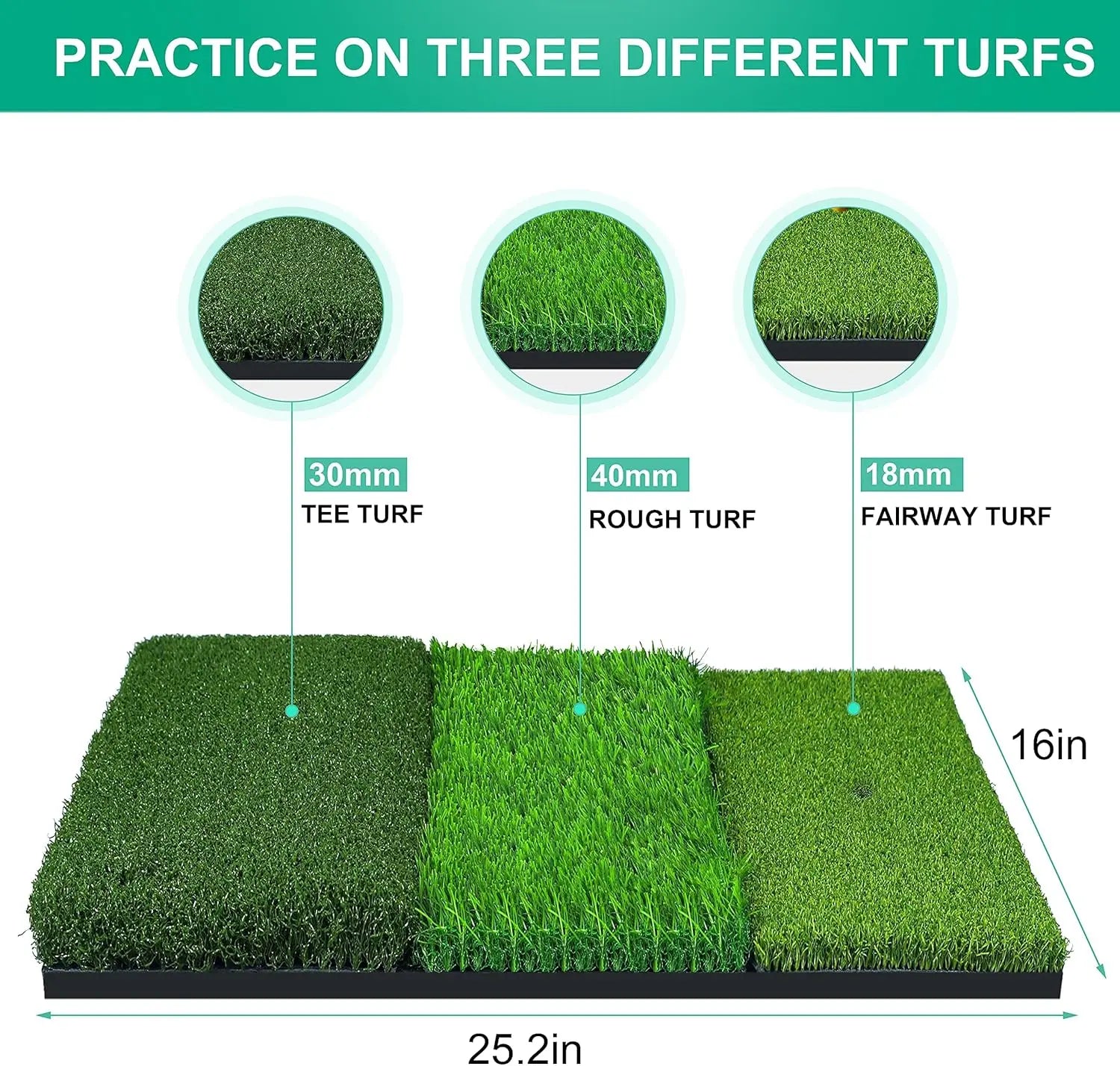 Golf Hitting Mat, Thickened, Practice Mat, Non-Slip