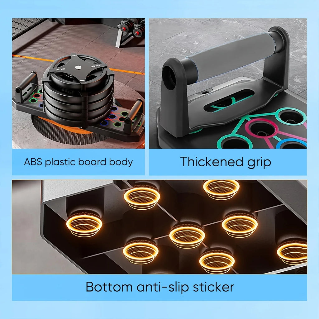 Foldable Push Up Board with Resistance Bands