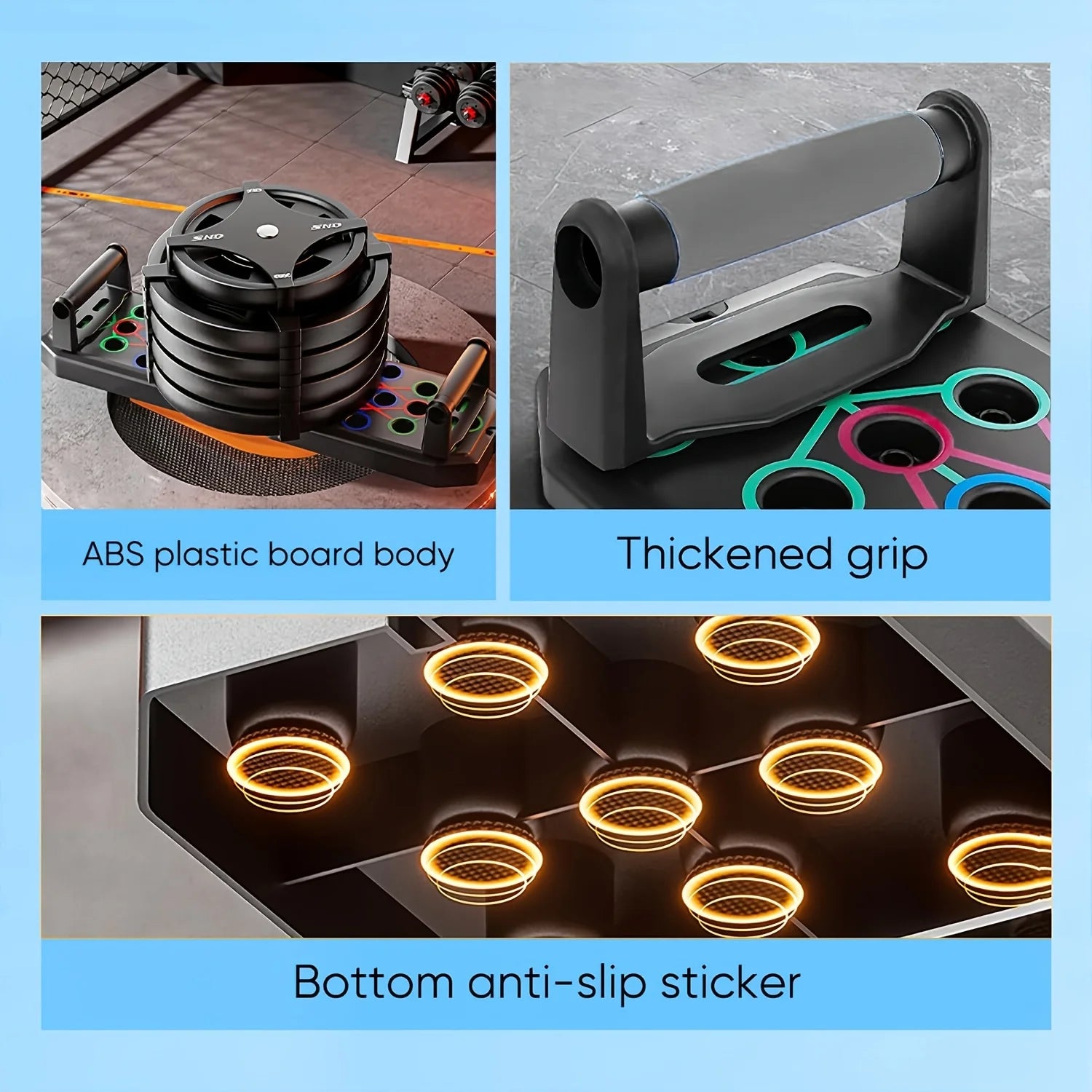 Foldable Push Up Board with Resistance Bands