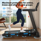 Foldable Treadmill, T12 Incline, Quiet, 4 Silicone Shock Cushion