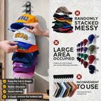 Hat Racks, Baseball Caps, Adhesive, Wall-Drilled