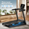 Foldable Treadmill, T12 Incline, Quiet, 4 Silicone Shock Cushion