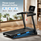 Foldable Treadmill, T12 Incline, Quiet, 4 Silicone Shock Cushion