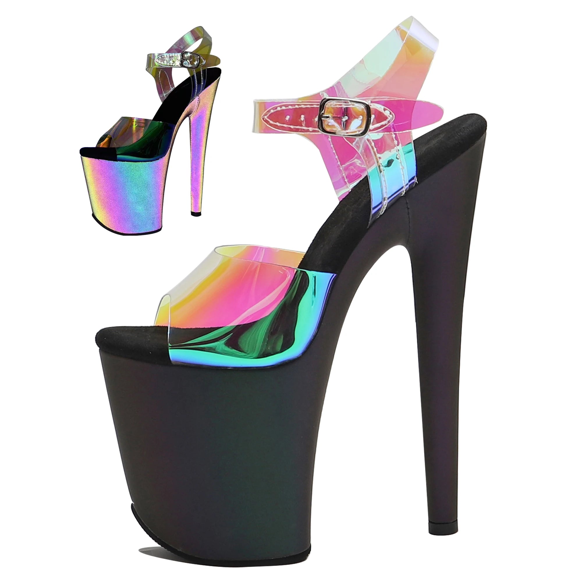 Women's Stripper Heel Sandal Pole Dance Shoes 8in