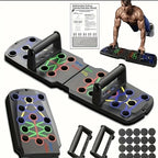 Foldable Push Up Board with Resistance Bands