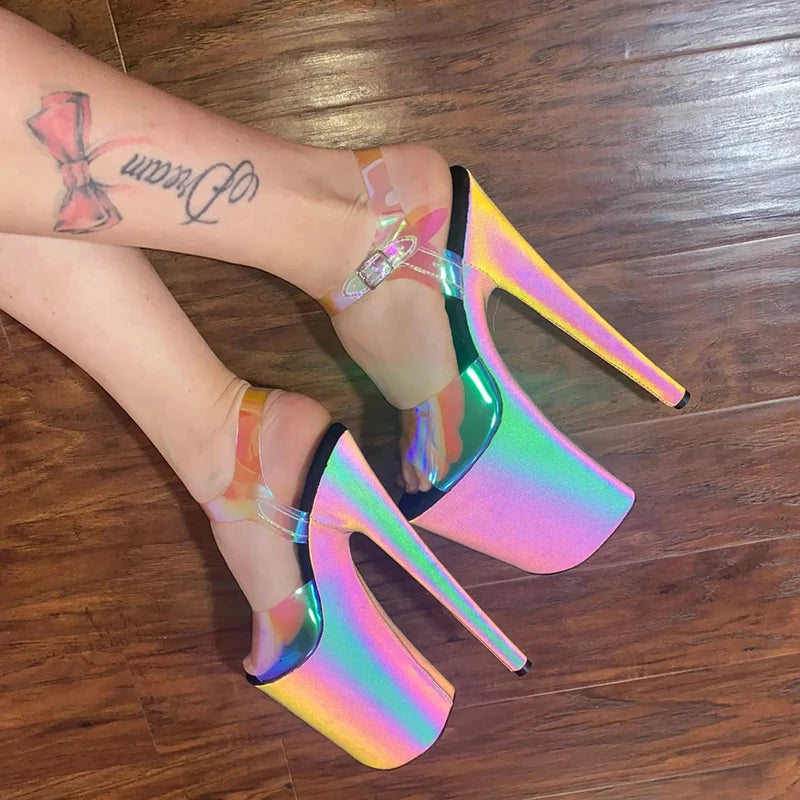 Women's Stripper Heel Sandal Pole Dance Shoes 8in