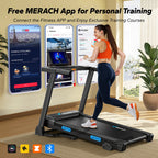 Foldable Treadmill, T12 Incline, Quiet, 4 Silicone Shock Cushion