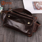 Leather Men Waist Bag Small Fanny Pack