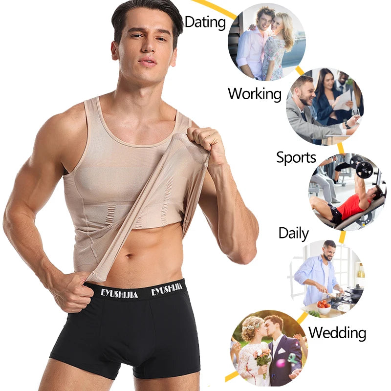 Men Slimming Body Shaper Waist Trainer Vest