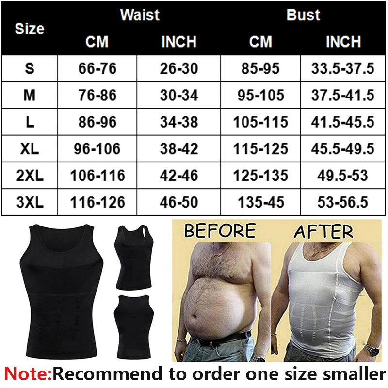 Men Slimming Body Shaper Waist Trainer Vest