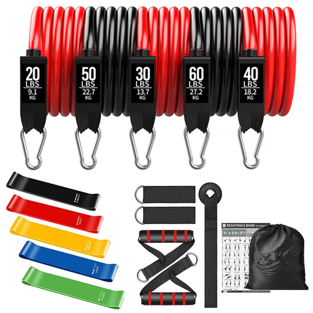 300LBS Fitness Resistance Bands Set, Training, Yoga, Unisex