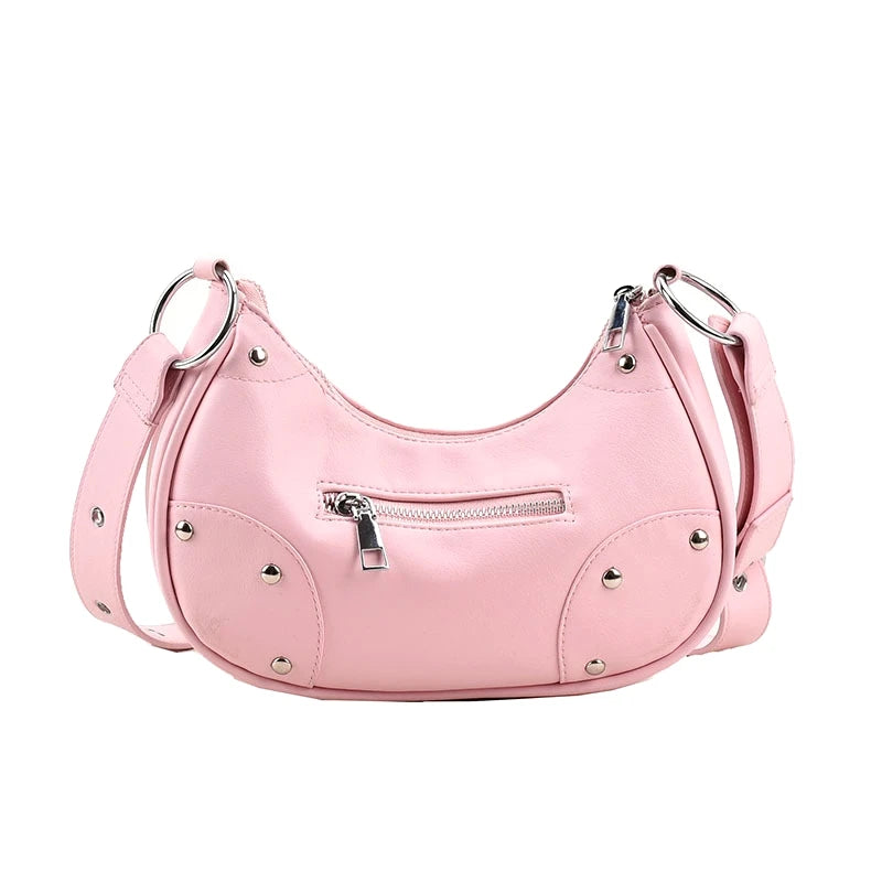 Rivet Underarm Bag, Women, High-quality, shoulder