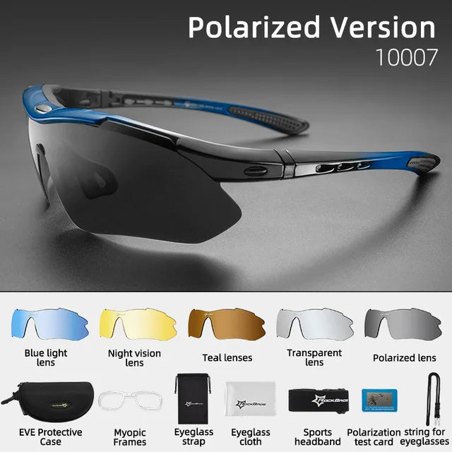 Photochromic Bicycle Glasses, Polarized, Myopia Frame, UV400