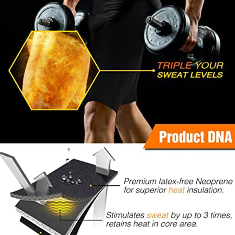 Men Sweat, Slimming Thigh, Tummy Control, Shorts