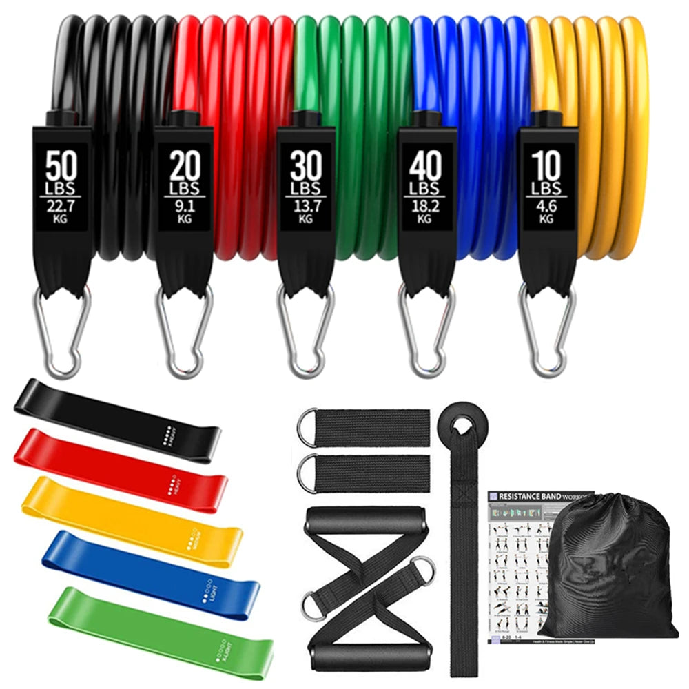 300LBS Fitness Resistance Bands Set, Training, Yoga, Unisex