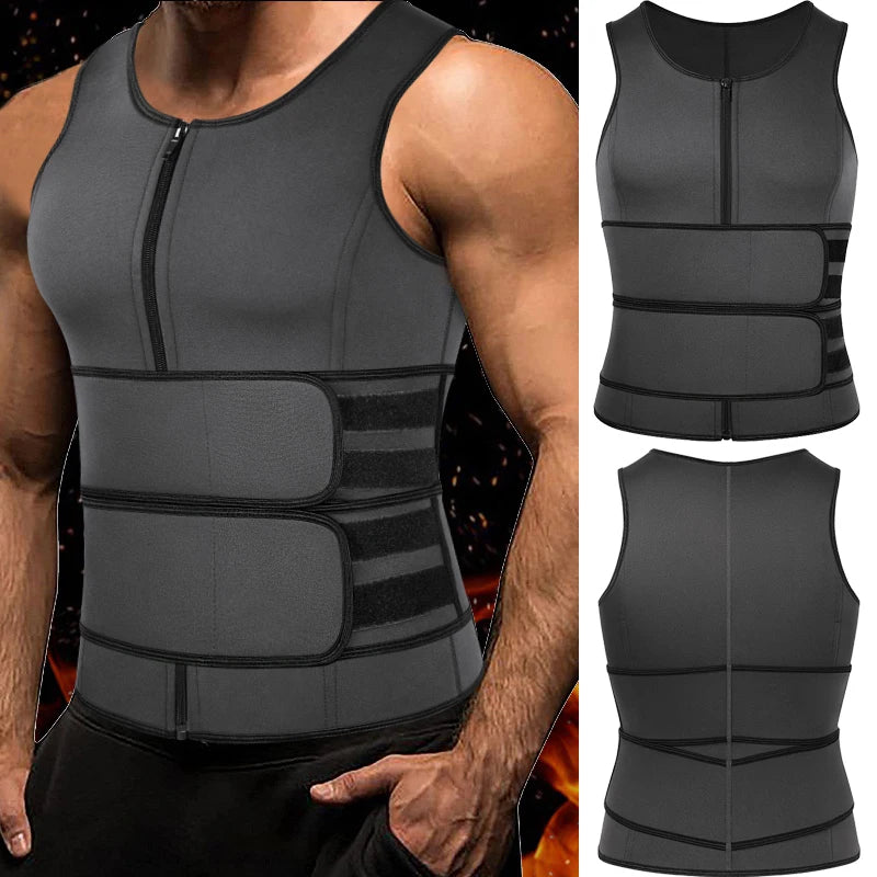 Neoprene Sweat Vest, Men, Waist Trainer, Adjustable