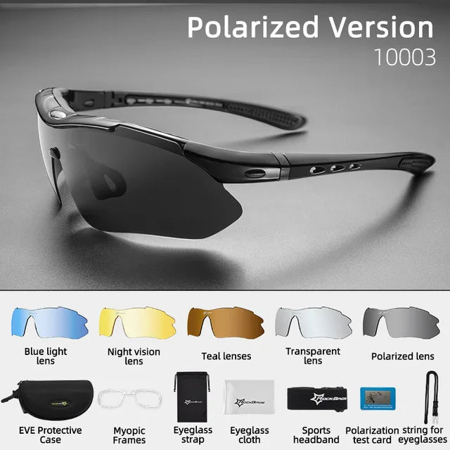 Photochromic Bicycle Glasses, Polarized, Myopia Frame, UV400