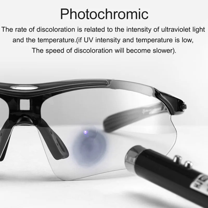 Photochromic Bicycle Glasses, Polarized, Myopia Frame, UV400