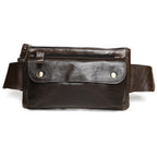 Leather Men Waist Bag Small Fanny Pack