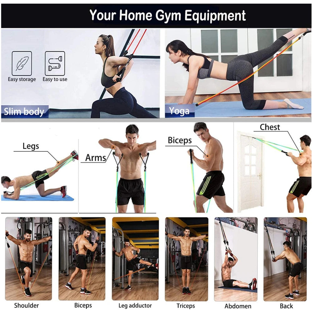 300LBS Fitness Resistance Bands Set, Training, Yoga, Unisex