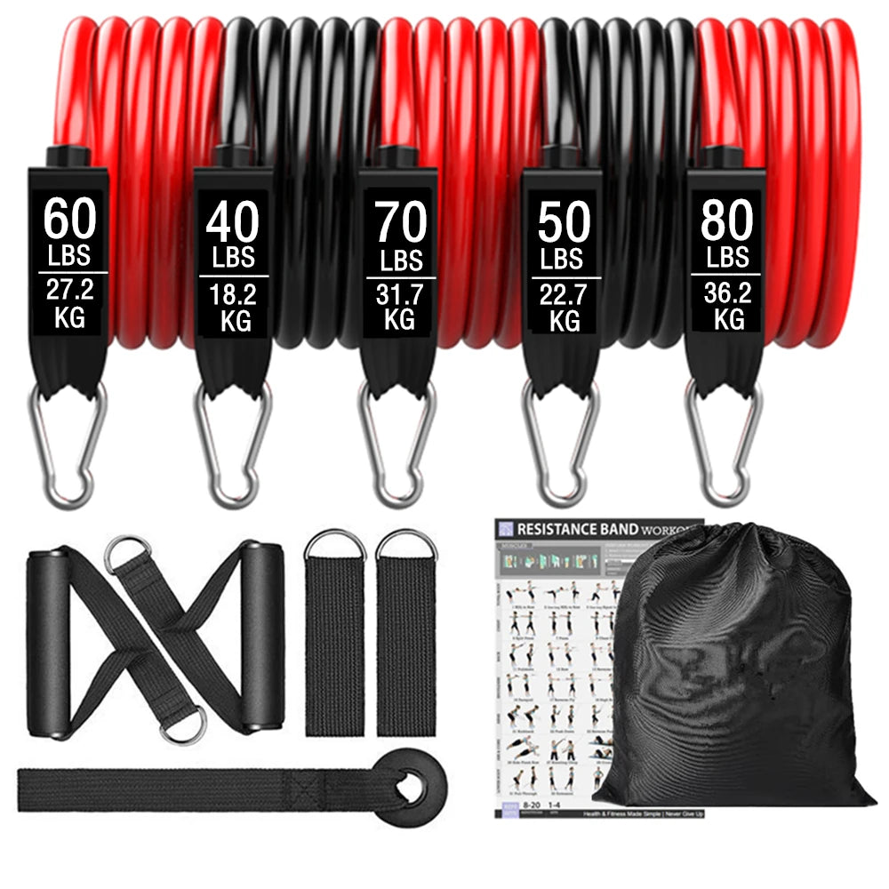 300LBS Fitness Resistance Bands Set, Training, Yoga, Unisex