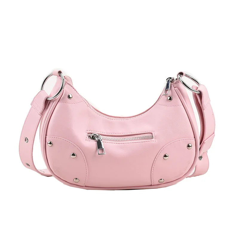 Rivet Underarm Bag, Women, High-quality, shoulder