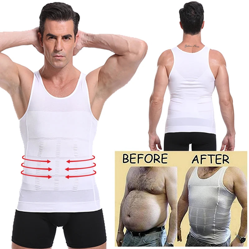 Men's Vest, Belly Control, Posture, Compression Shirt, Underwear