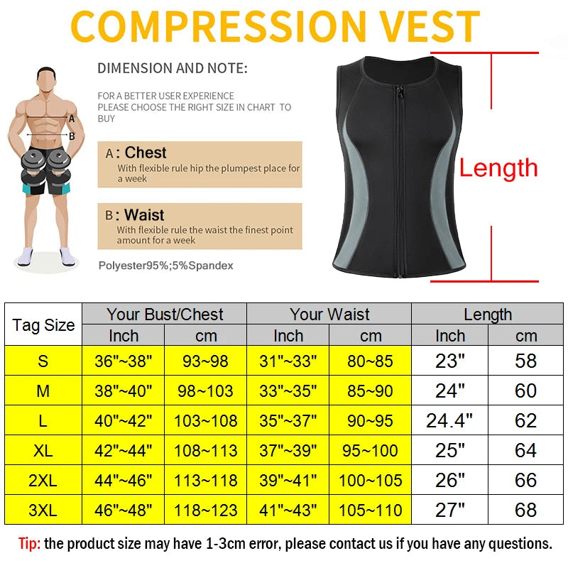 Men Body Shaper, Sauna Sweat, Vest, Waist