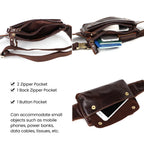 Leather Men Waist Bag Small Fanny Pack