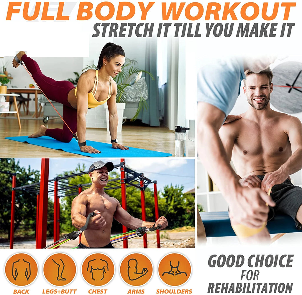 300LBS Fitness Resistance Bands Set, Training, Yoga, Unisex
