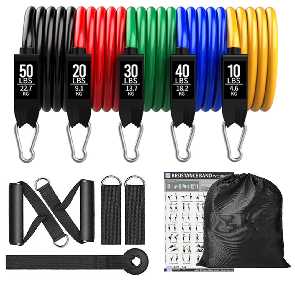 300LBS Fitness Resistance Bands Set, Training, Yoga, Unisex