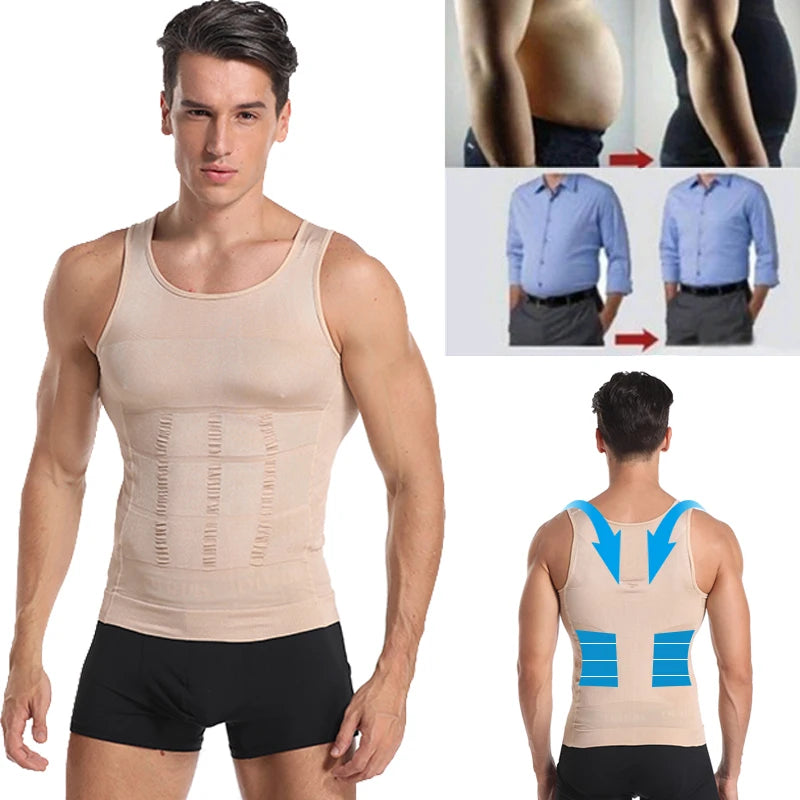 Men's Vest, Belly Control, Posture, Compression Shirt, Underwear