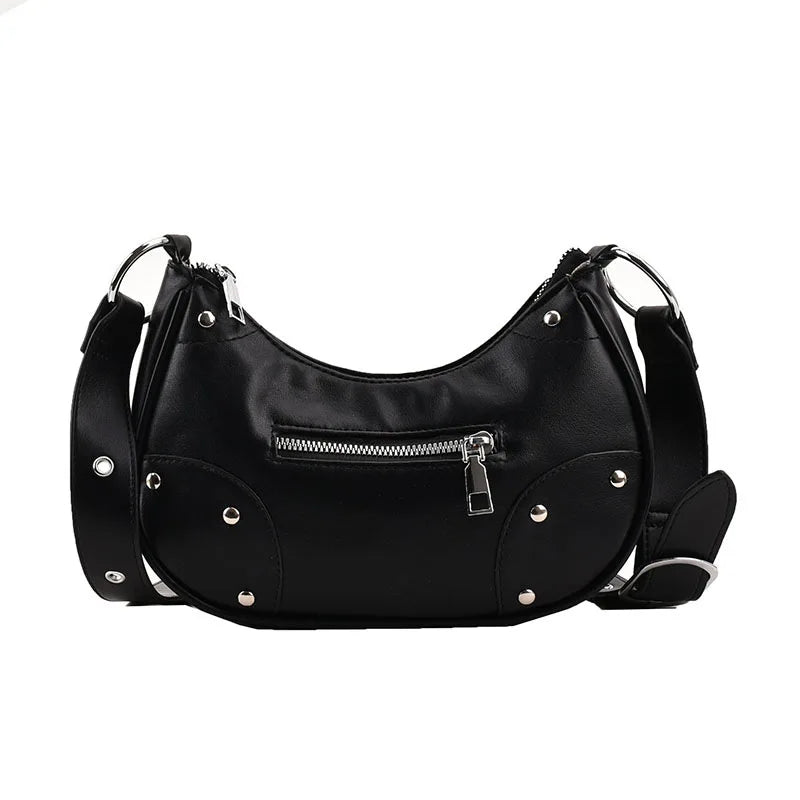 Rivet Underarm Bag, Women, High-quality, shoulder