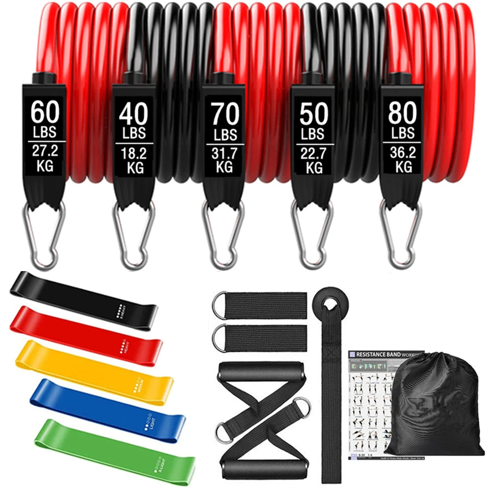 300LBS Fitness Resistance Bands Set, Training, Yoga, Unisex