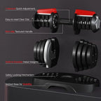 Adjustable Dumbbell Set 28/40/52.5/90LBS, Anti-Slip Handle & Tray,