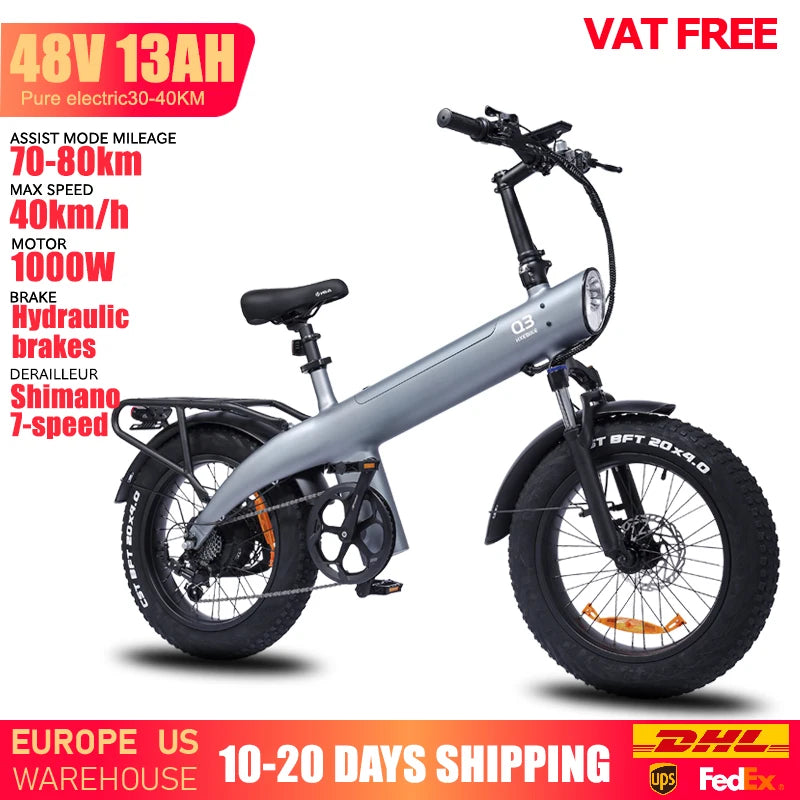 Q3 Mountain Electric bicycle, 2000W, Adult, 48V 20AH,  City bike