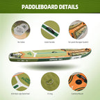 11ft Inflatable Paddle Board, Stand up, SUP Accessories