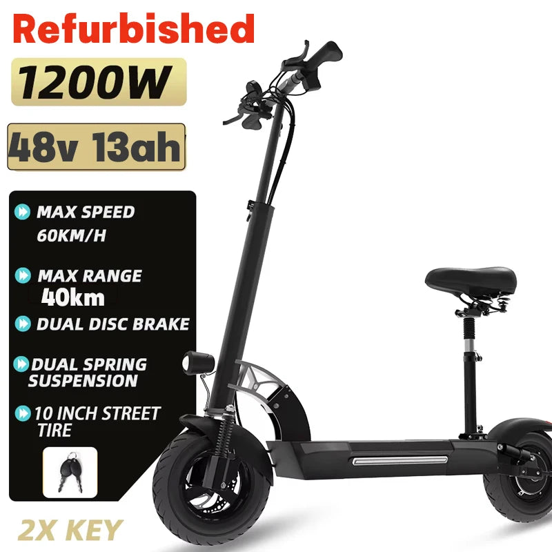[8 models]10/11 Inch 48V-72V 1000W-6000W Electric Scooter 50-85km/h, Kick, Foldable Adult