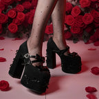 Women's Mary Jane Heels Black Platform Heels