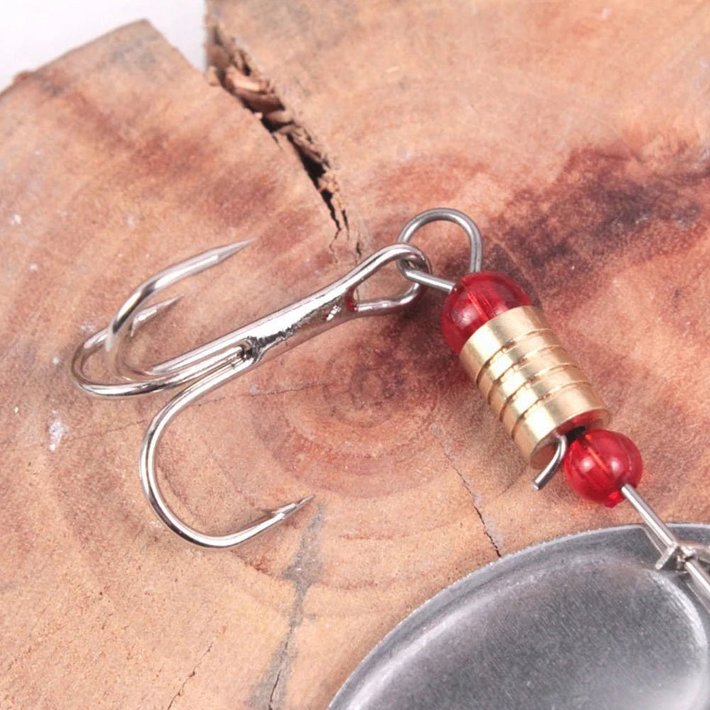 30pcs Metal Spoon Spinner Fishing Lure, Treble Hook