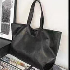Large Capacity Tote Shoulder Bag Leather Handbag
