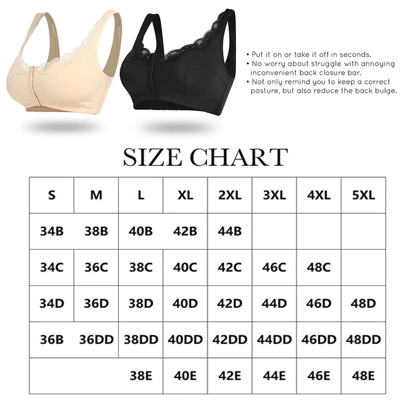 Women Plus Size Sports Bra, Front Closure