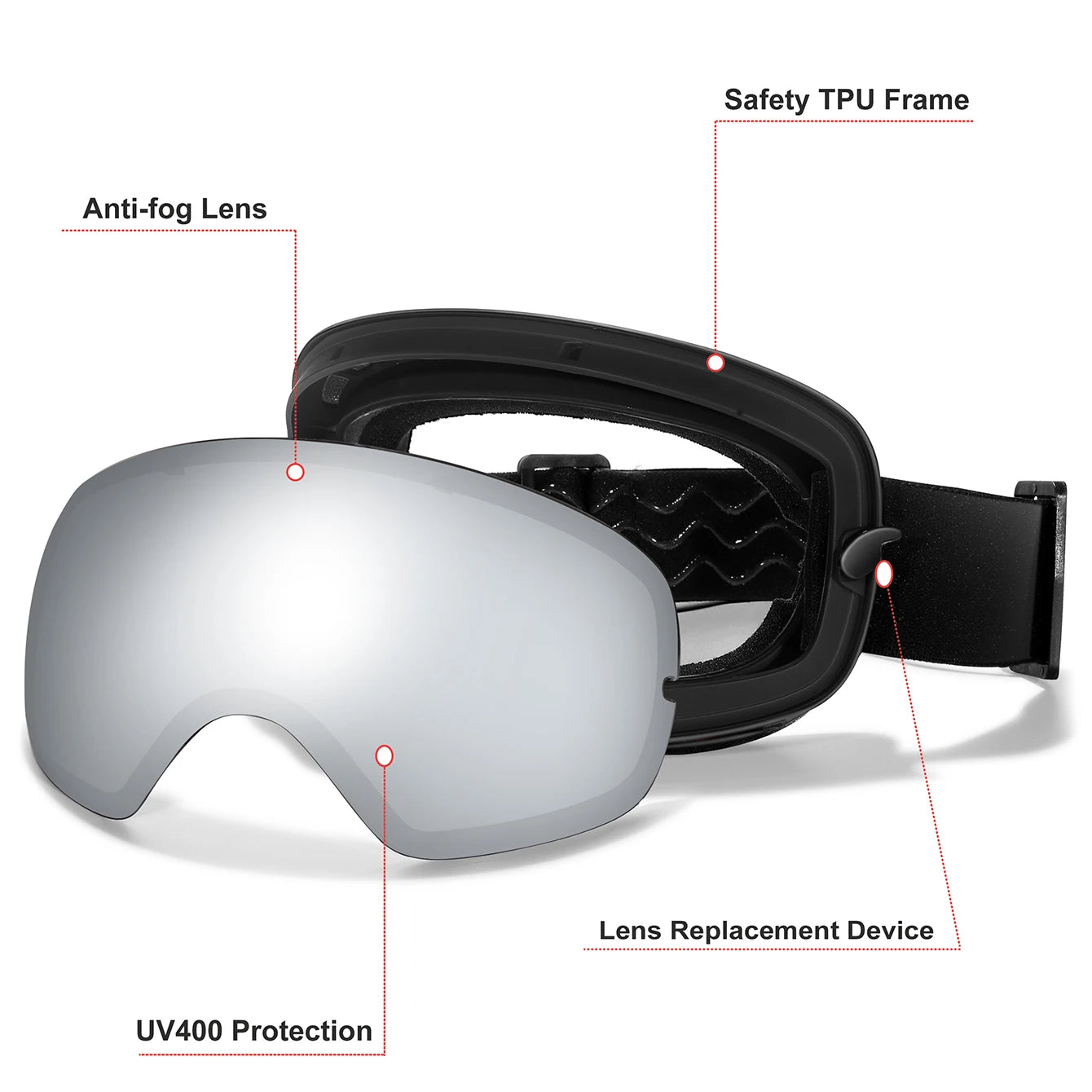 Winter Outdoor SKI Goggles Men, Women, Teen,