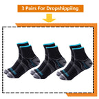 3 Pairs, Compression Socks, 20-30 mm Hg, Athletic, Nylon Medical Nursing