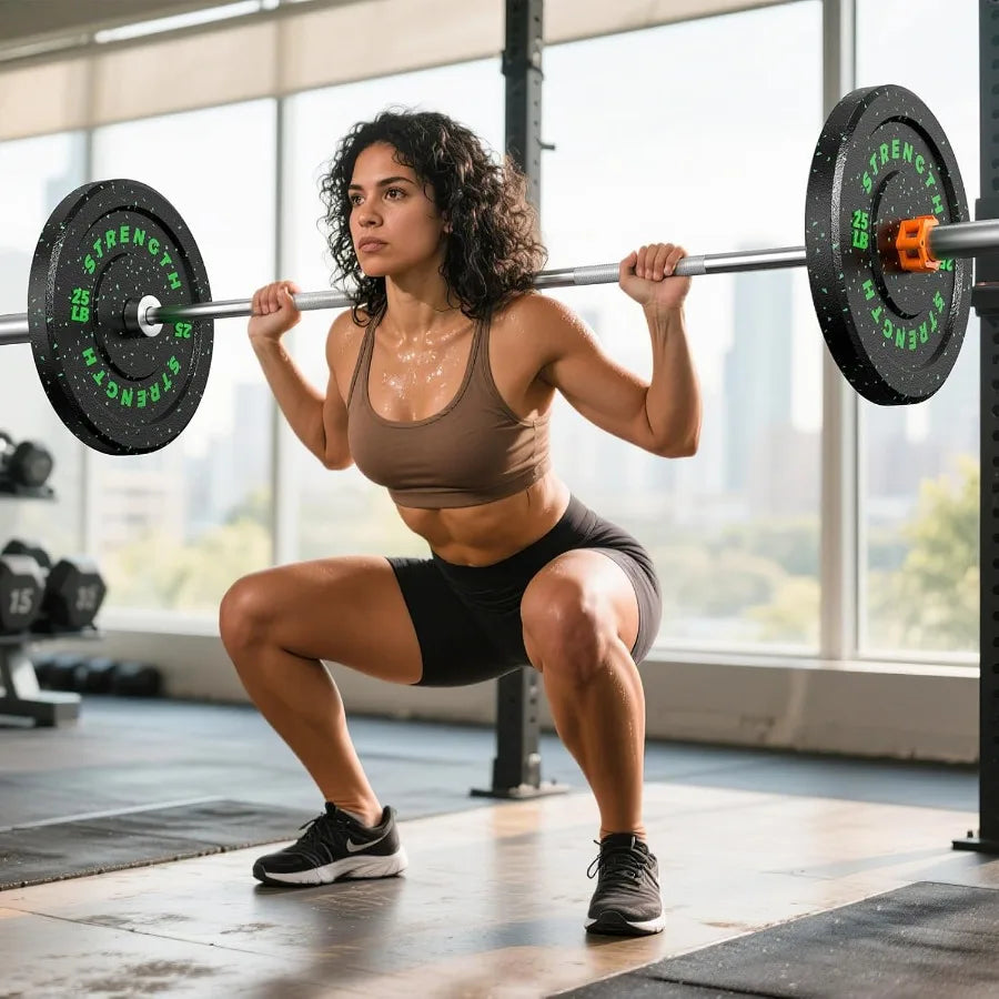 2-Inch Bumper Plates Barbell Rubber Weight Plates - 20-260lbs