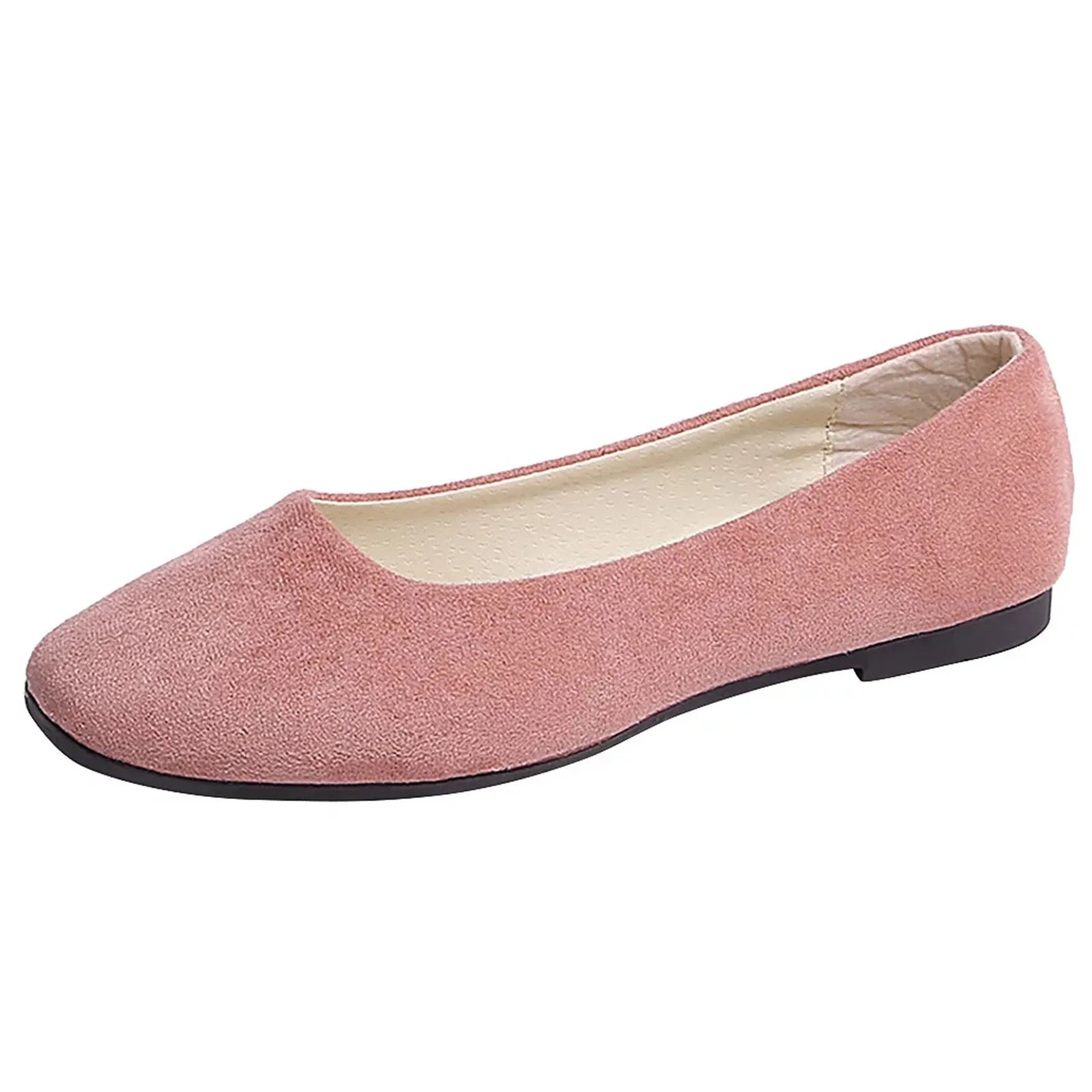 Women Suede Square Flat Heel, Pumps Size 34-39