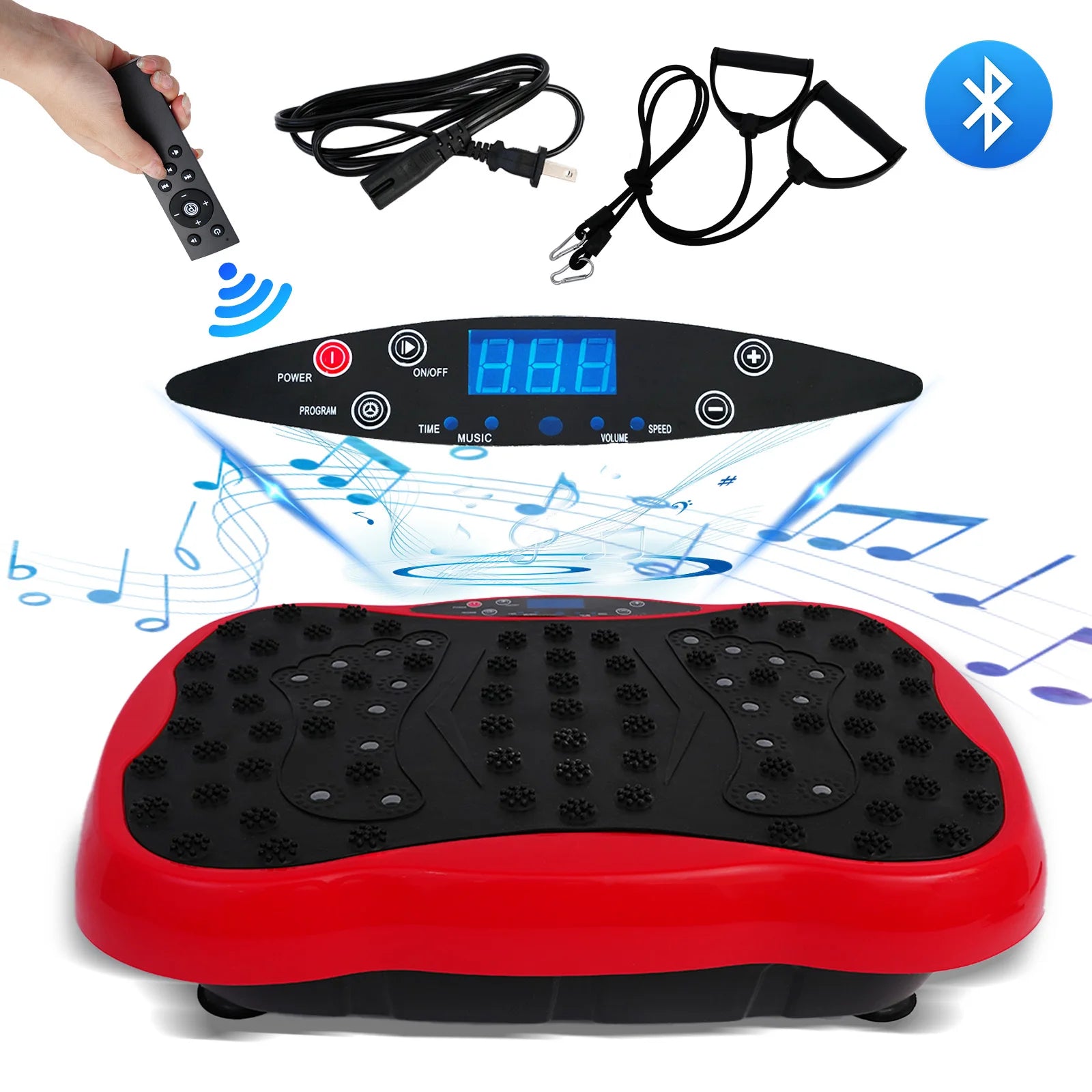 Vibration Plate Exercise Machine, 330lbs, Resistance Bands