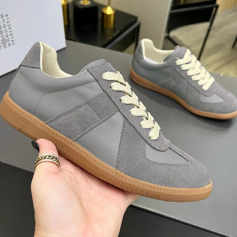 Suede Leather Patchwork Casual Shoes, Women, Round Toe