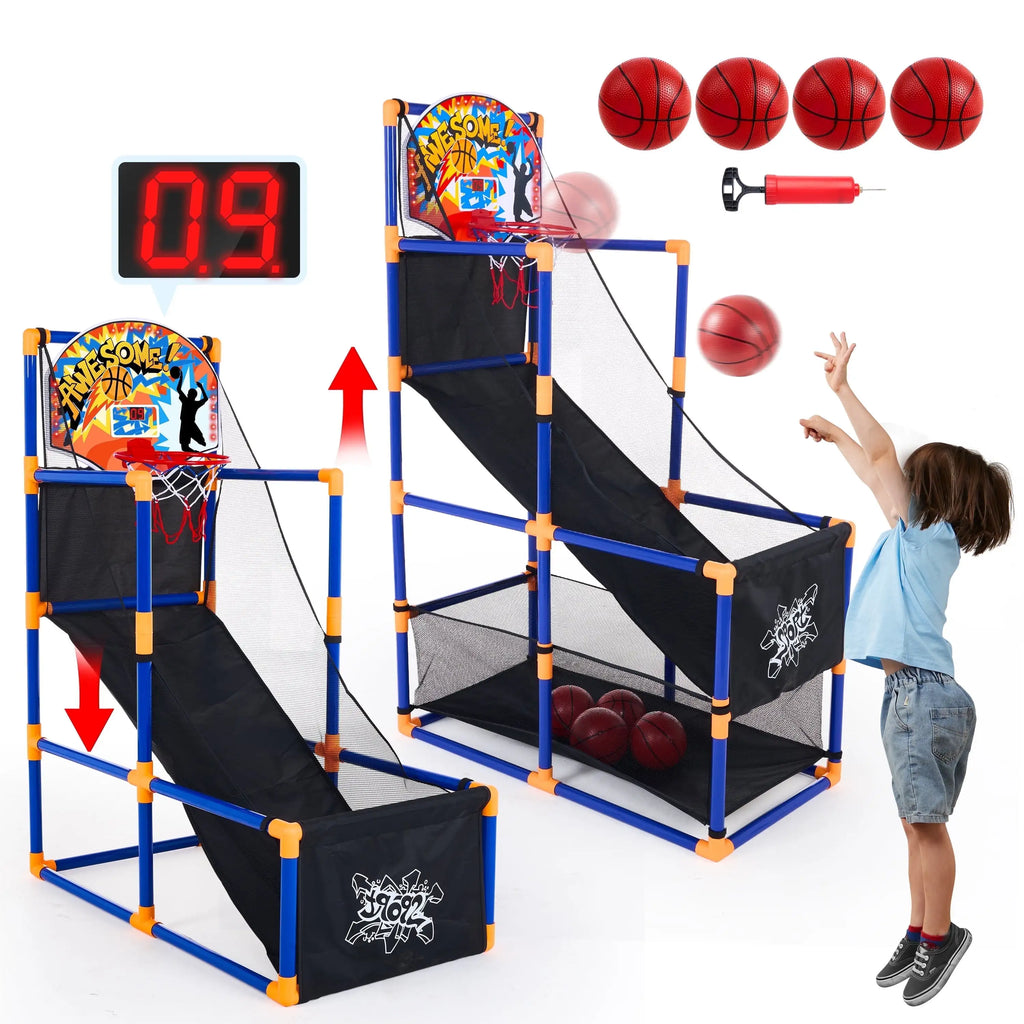 LED Scoring Arcade Basketball Game, 4 Balls, Height 44"-55"