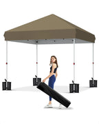 10x10 FT Pop Up Canopy Tent, Adjustable, 4 Sandbags, Carry Bag